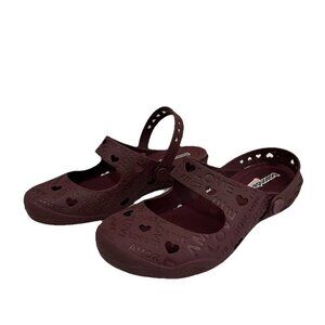 Boaonda Ibiza Rubber Love Clogs Easy Clean Red Burgundy Women Us 7